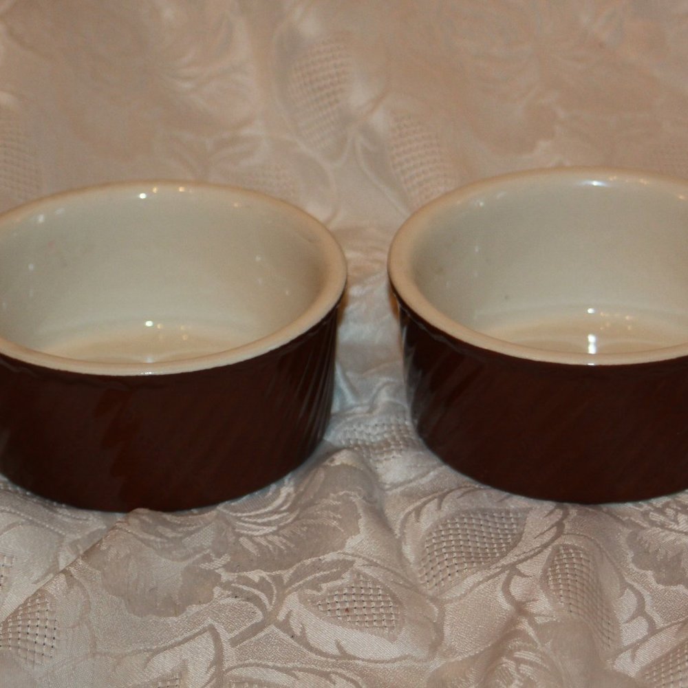 LOT of 2 Hall Pottery 501 Brown Glaze Ovenware